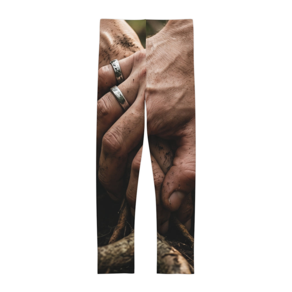 Kids Leggings with Forest Roots Art
