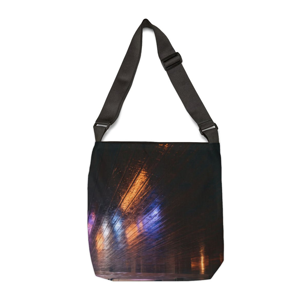 Adjustable Tote Bag - Neon Night Beats | Echovira Gallery