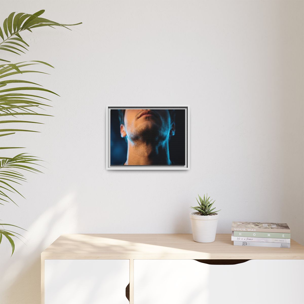 Matte Canvas, Framed - Neon Shadows Cinematic Portrait Art...