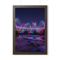 Framed Vertical Poster - Neon Wave Night — Walnut (11×14......