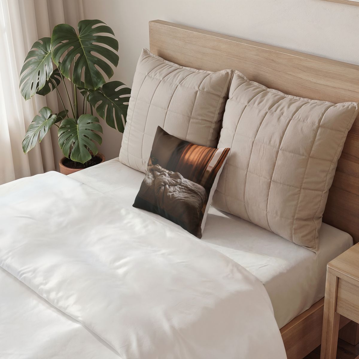 Poly Velvet Pillow - Amber Slumber Glow | Echovira Gallery