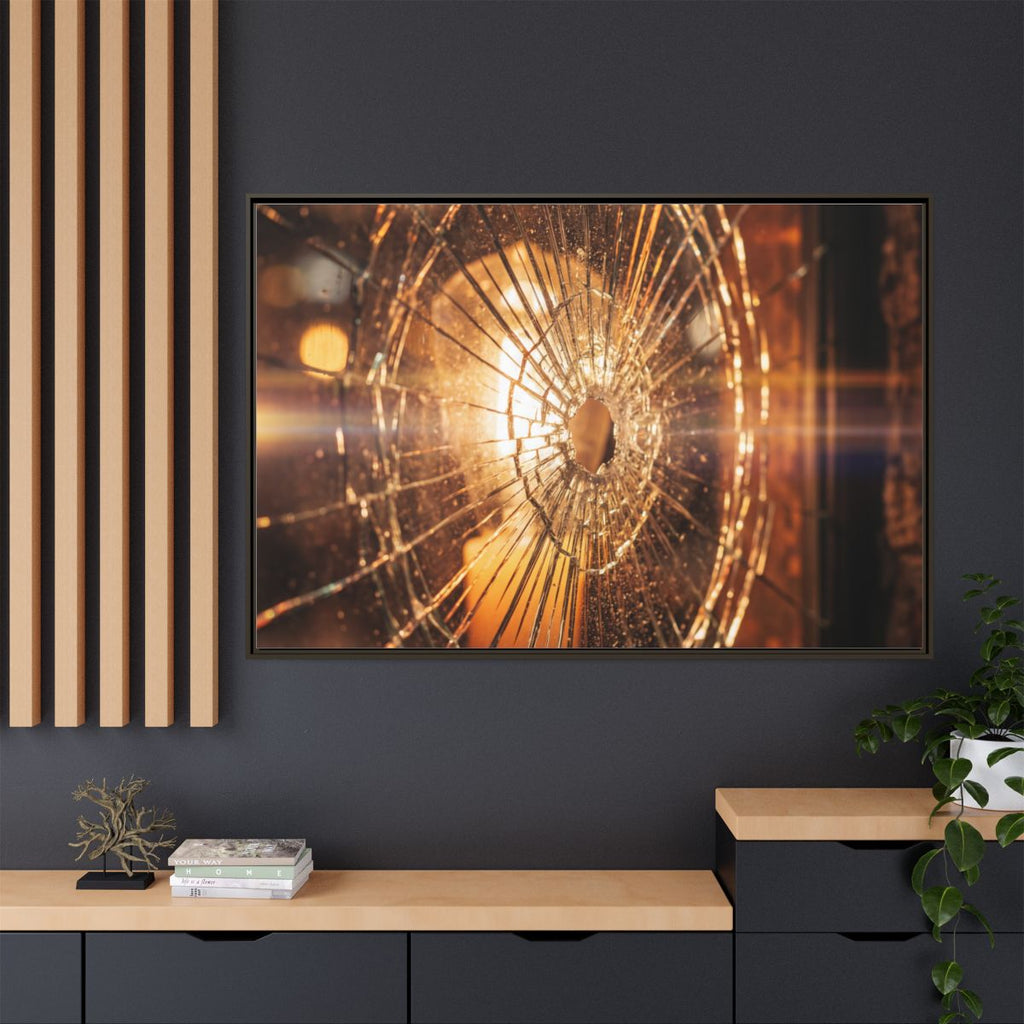 Matte Canvas, Framed - Golden Fractured Art — Espresso /......