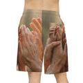 Men's Athletic Long Shorts - Golden Rays of Unity Wall Art |...
