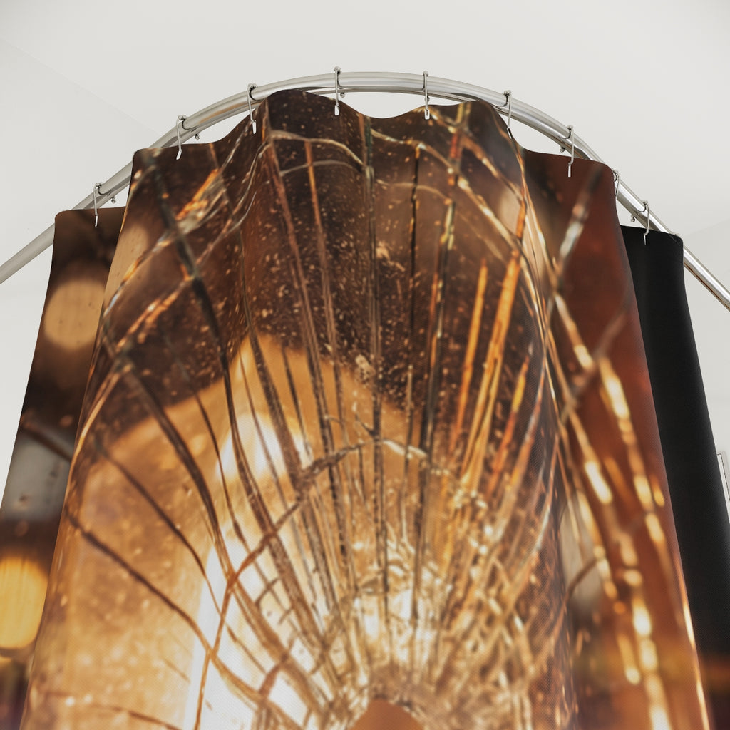 Shower Curtains - Shattered Light Wall Art - Amber Noir... |...