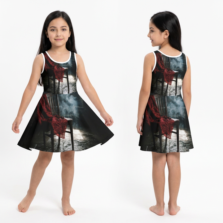 Vestido de tirantes para niña - Silencio carmesí