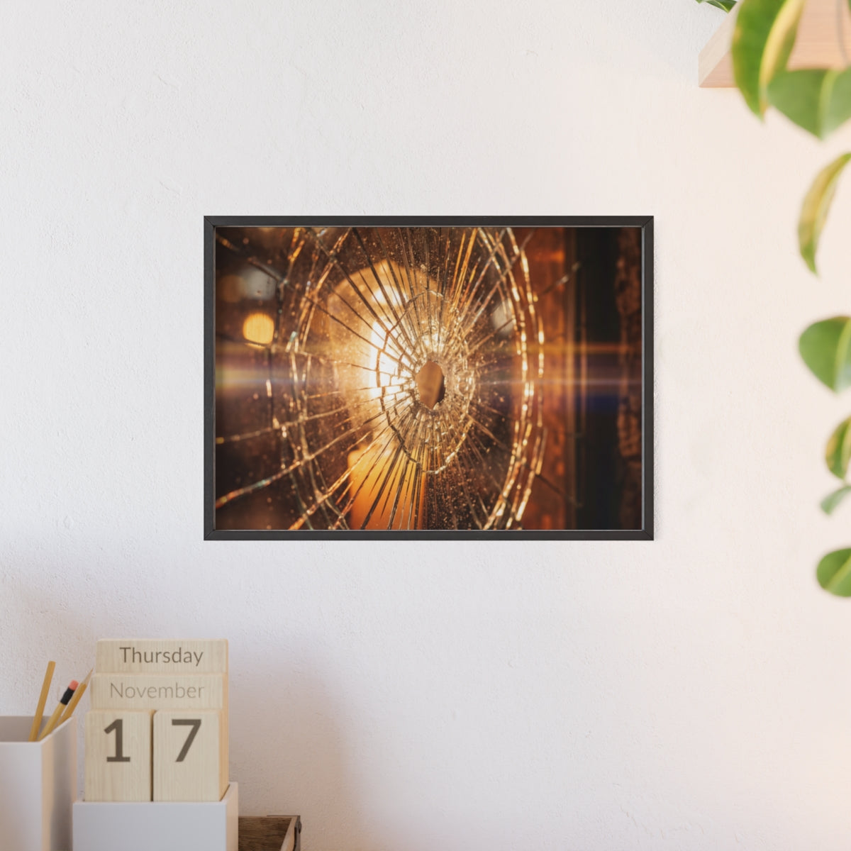 Wood Framed Poster - Cinematic Fracture — Landscape