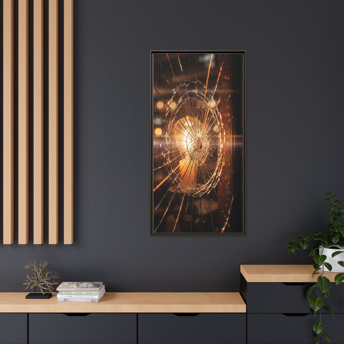 Framed Matte Canvas - Shattered Glass — Espresso / 1.25"