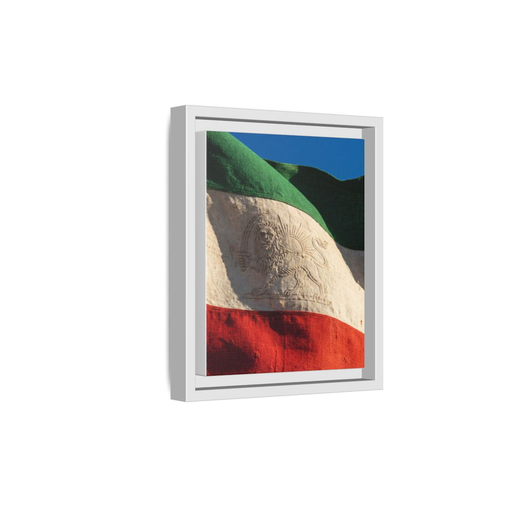 Framed Canvas Art - Distressed Flag — White / 1.25"