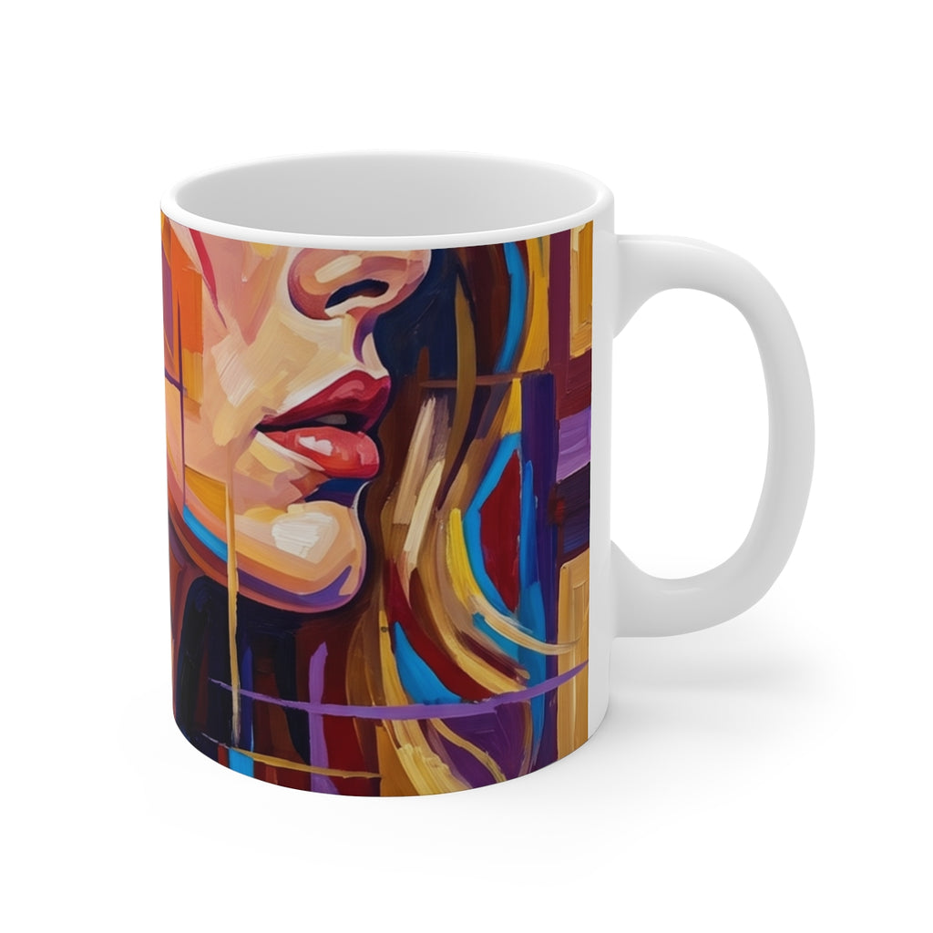 11oz White Mug - Shattered Elegance Portrait | Echovira...