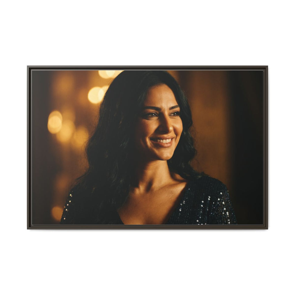 Framed Canvas Art - Golden Glamour — Espresso / 1.25"