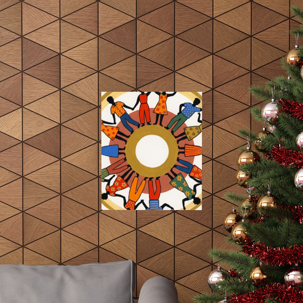 Matte Vertical Poster - Unity Mandala Folk Art (8×10 & 36×54)