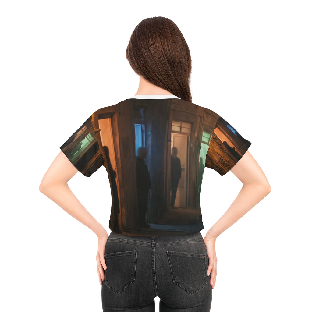 Crop Tee - Shadowed Alleyway Mystery Art Print | Echovira...