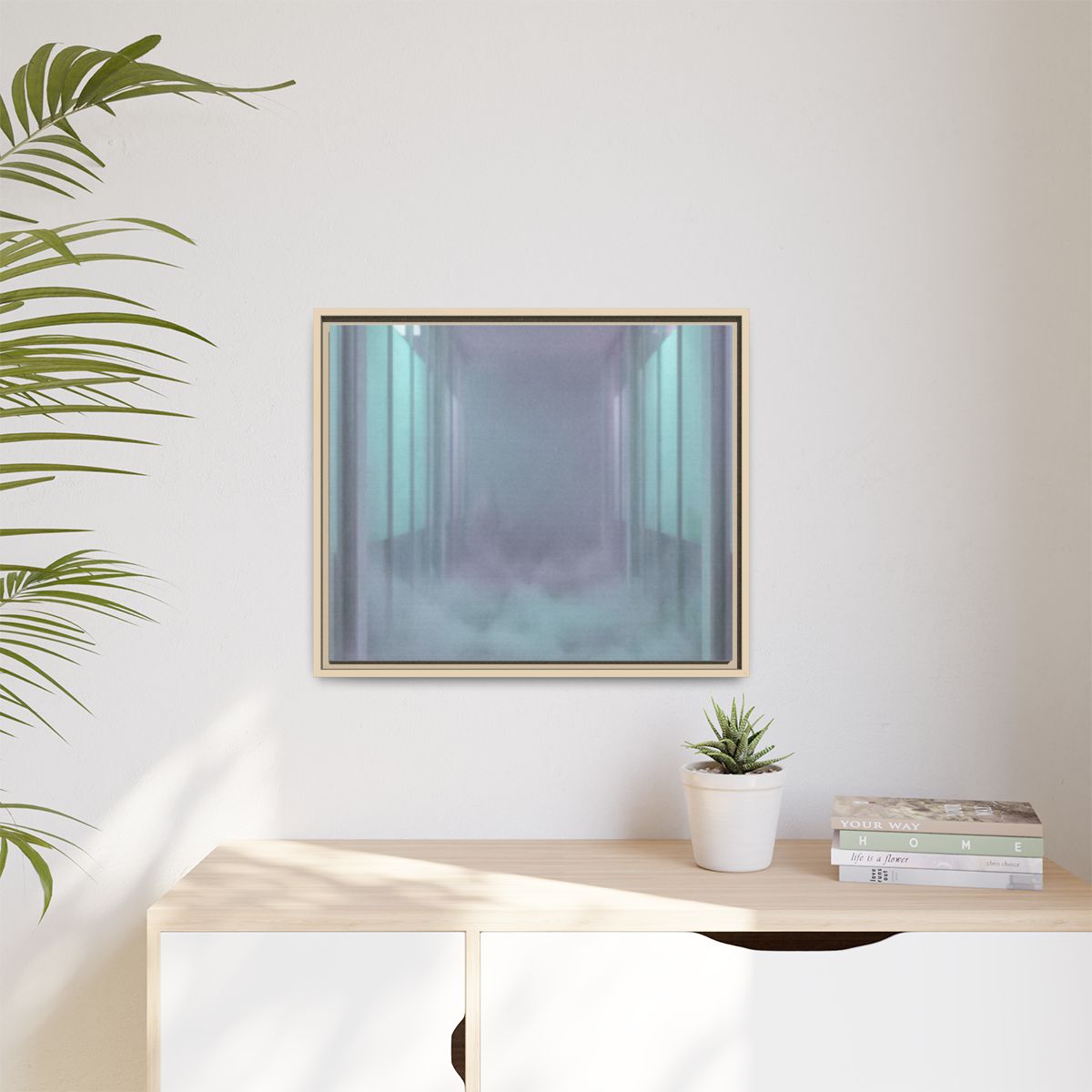 Matte Canvas, Framed - Liminal Corridor Fog Art Print —... |...