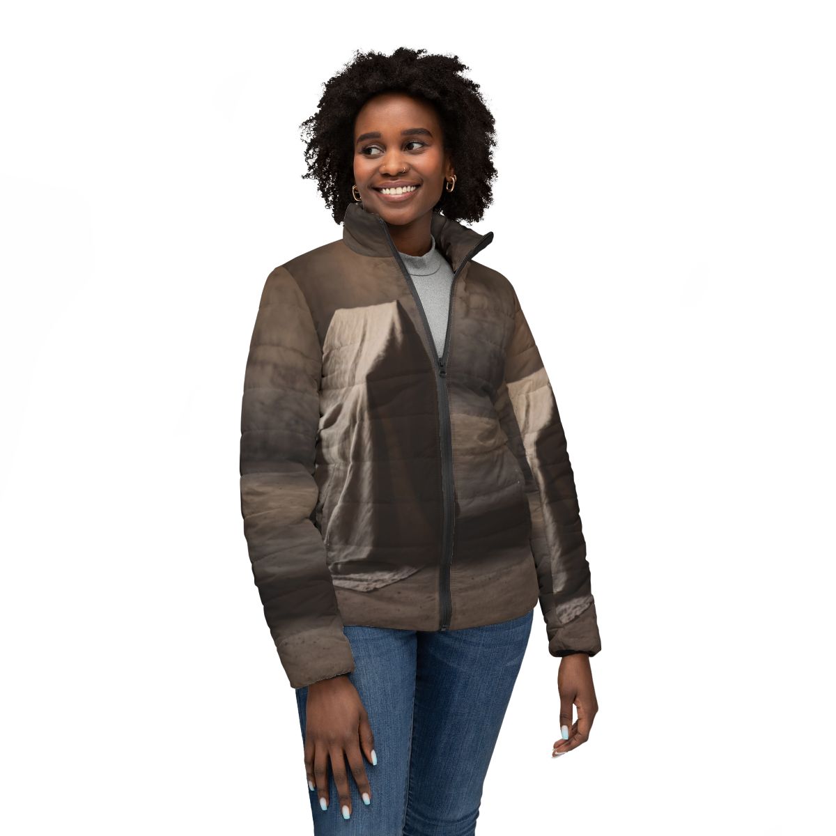 Women's Puffer Jacket - Concrete Winter