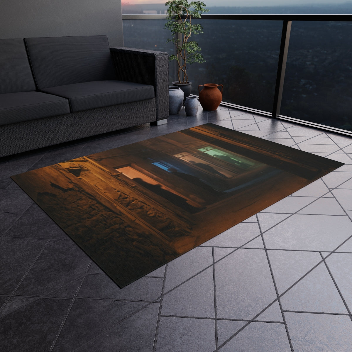 Outdoor Rug - Midnight Echoes Patio Accent | Echovira...