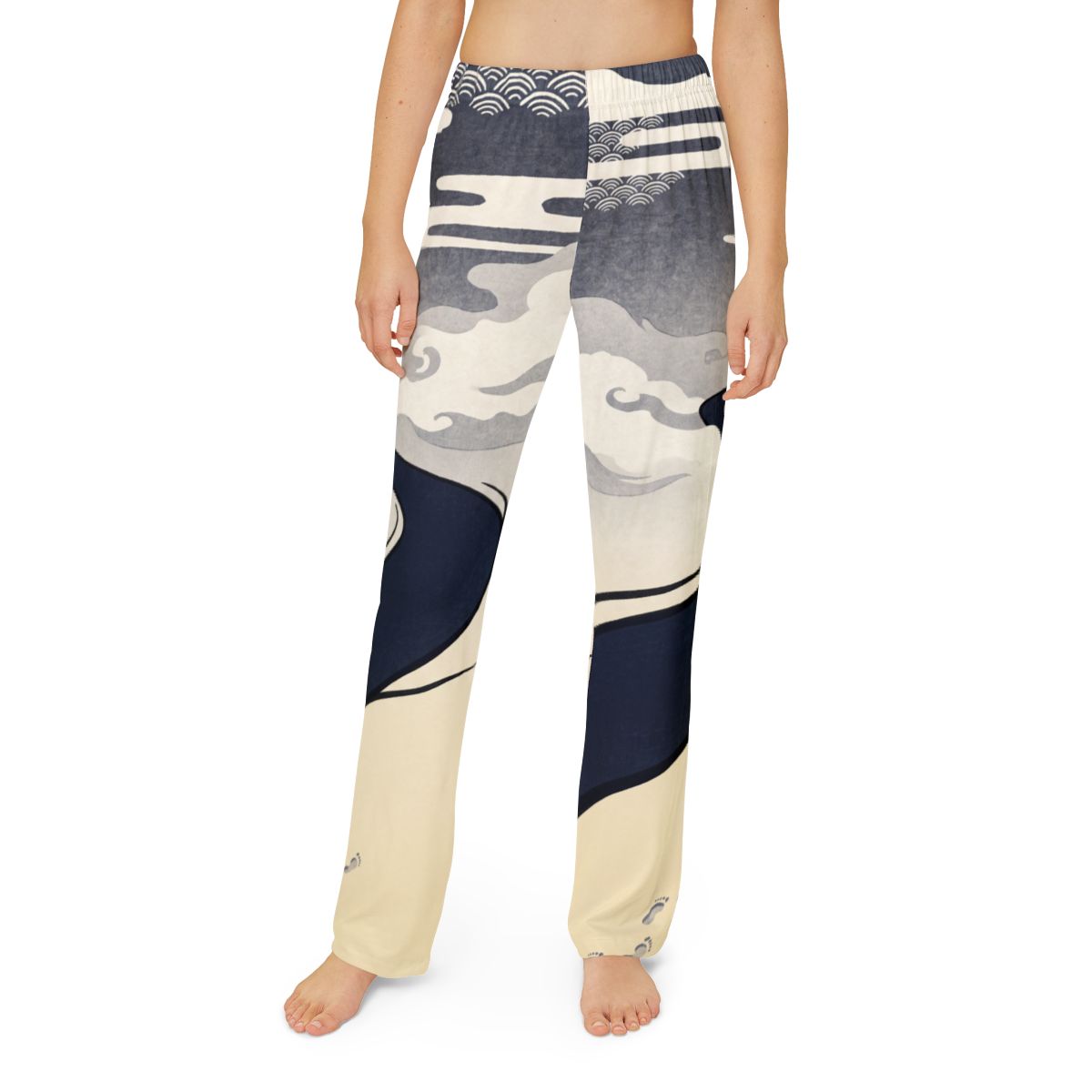 Kids Lounge Pants with Japanese Landscape Art