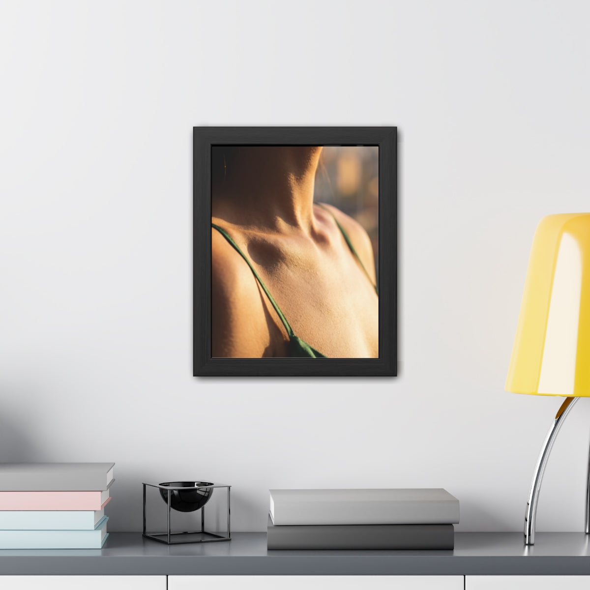 Golden Hour Framed Poster - Elegant Sunkissed Art — Portrait...