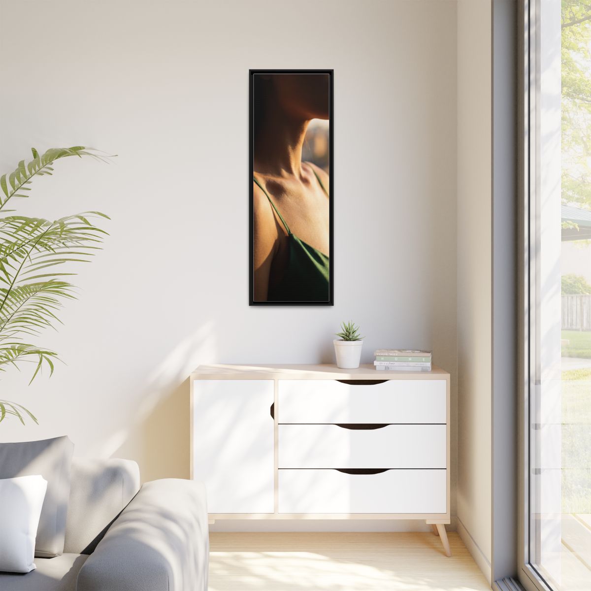 Golden Hour Matte Canvas - Framed Sunset Wall Art — Black /...