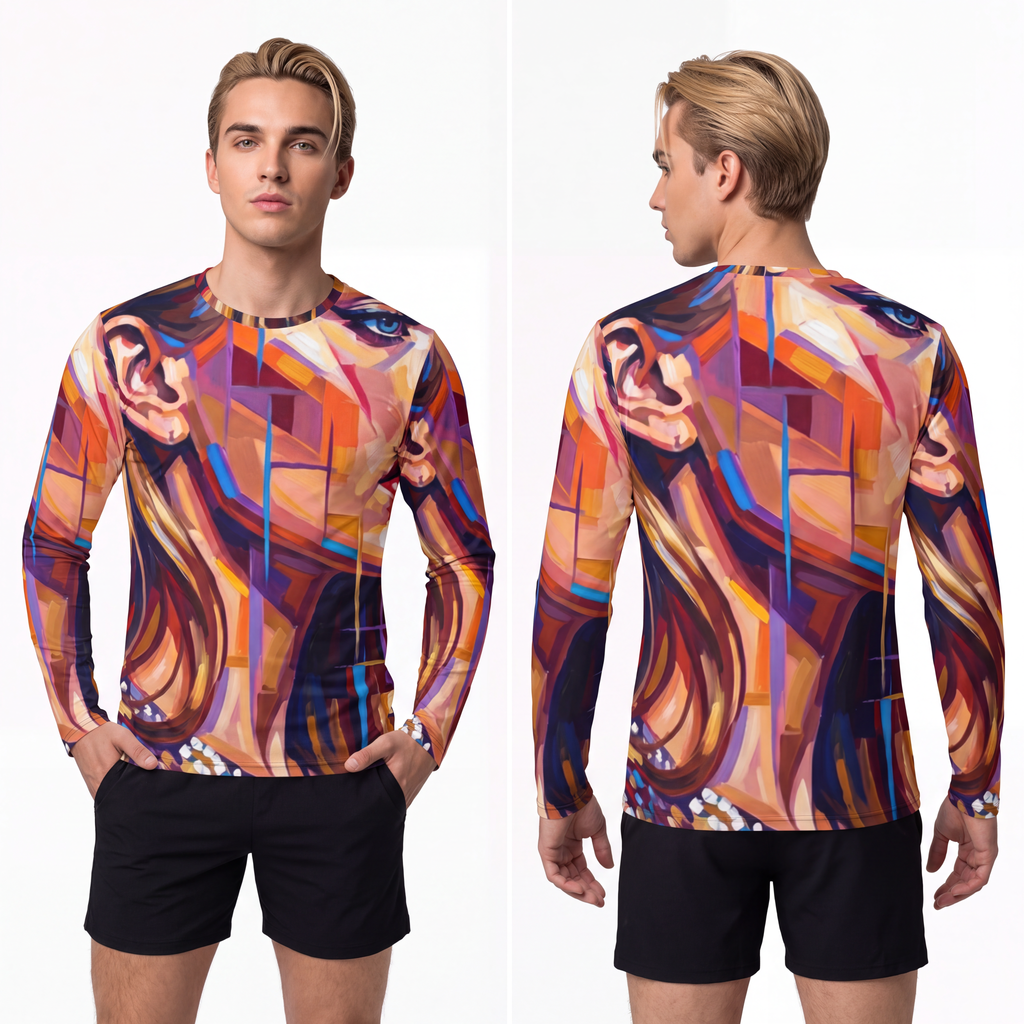 Men's Long Sleeve Shirt - Shattered Elegance | Echovira...