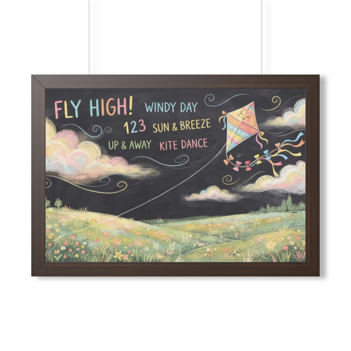 Framed Horizontal Poster - Breeze Meadow — Walnut (14×11......