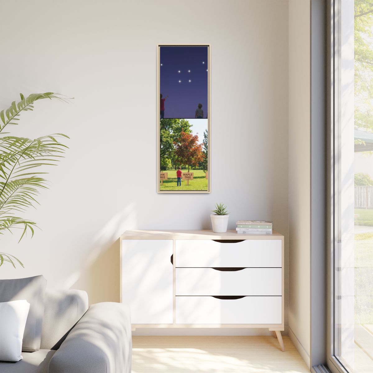 Matte Canvas, Framed - Stardust & Forest Discovery — Natural...