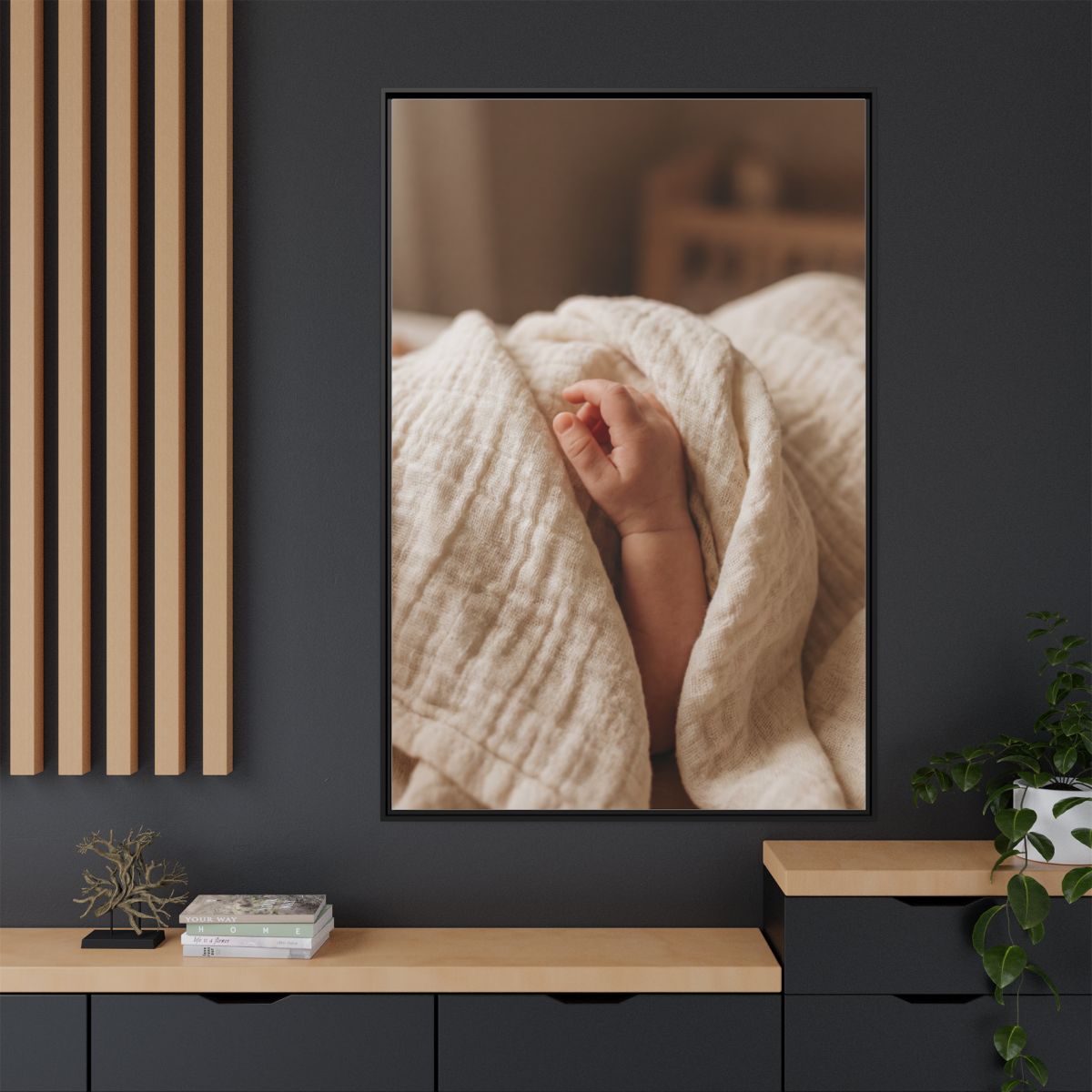 Framed Matte Canvas - Neutral Nursery — Black / 1.25"