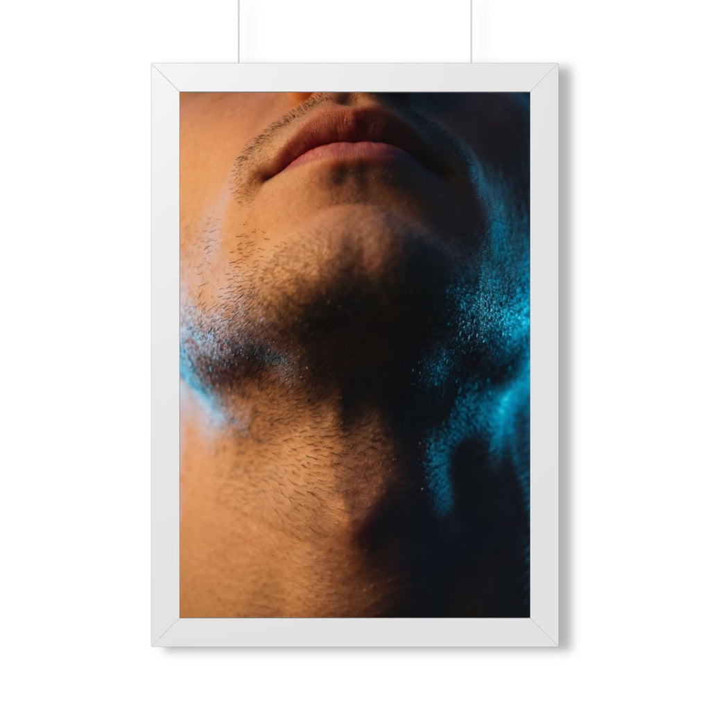 Framed Vertical Poster - Neon Horizon Portrait — White... |...