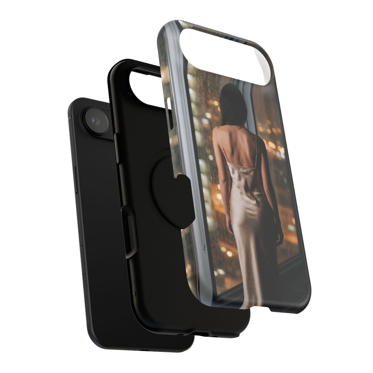 Impact-Resistant Apple iPhone Cases - Rainy City Lights Silk Gown | iPhone 17 Pro Max, 17 Pro, 17 Air & More