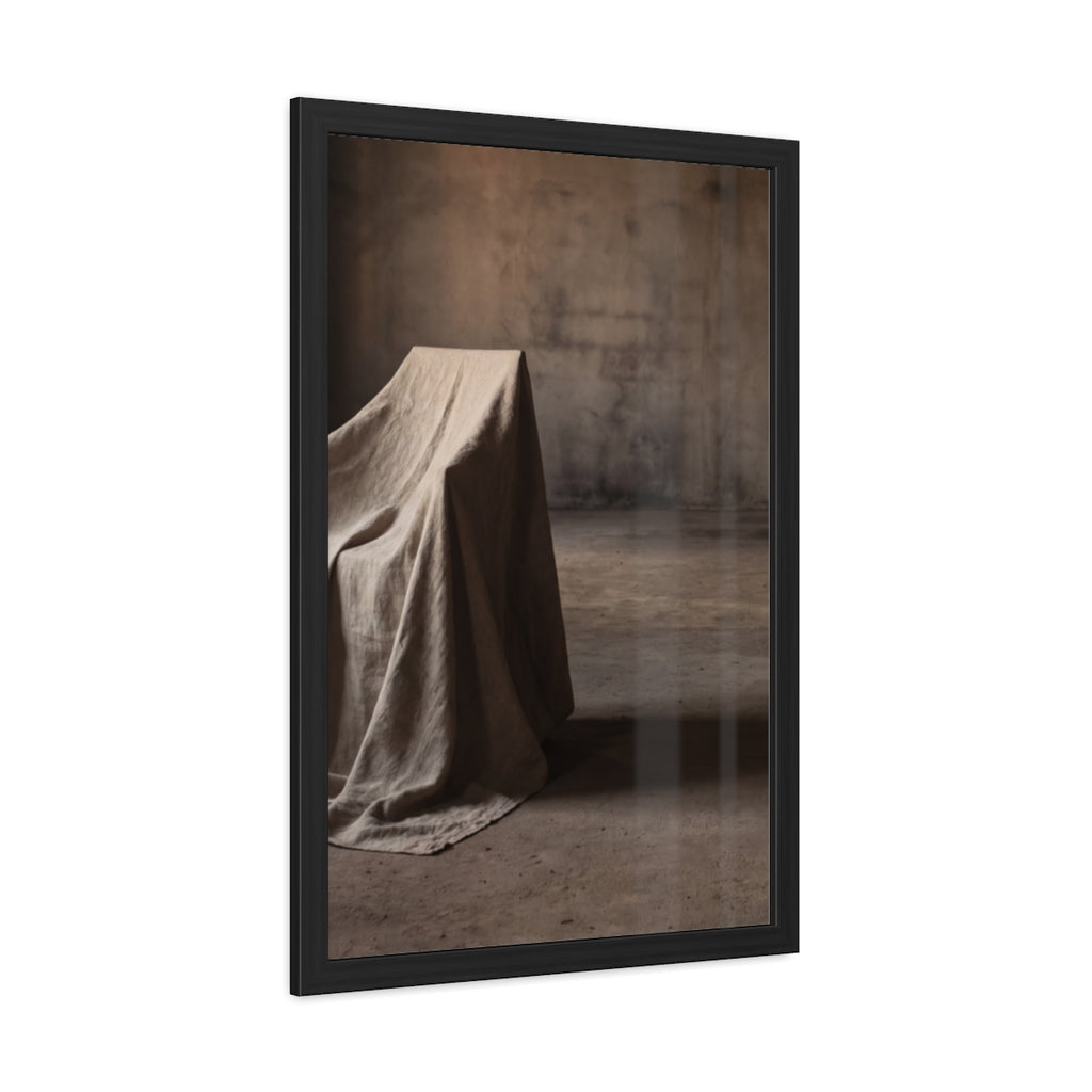 Framed Poster - Draped Minimalist Form — Portrait