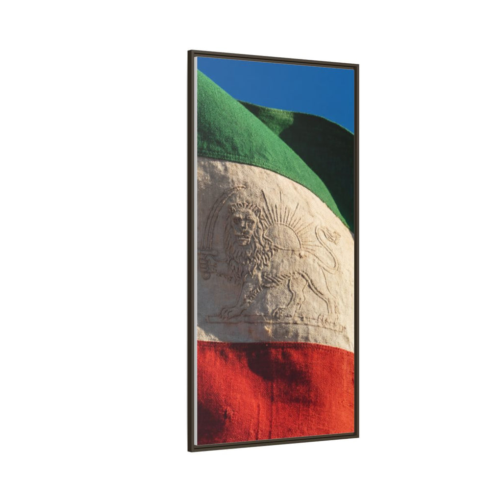 Framed Canvas Art - Distressed Flag — Espresso / 1.25"