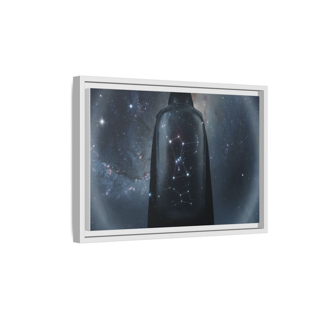 Framed Matte Canvas - Cosmic Sentinel — White / 1.25" (10×8, 12×9, 14×11, 16×12, 20×10, 18×12, 20×16, 24×16, 24×18, 36×12, 24×20, 32×16, 30×20, 30×24, 32×24, 48×16, 36×24, 48×24, 40×30, 60×20, 48×32, 60×30 & 60×40)