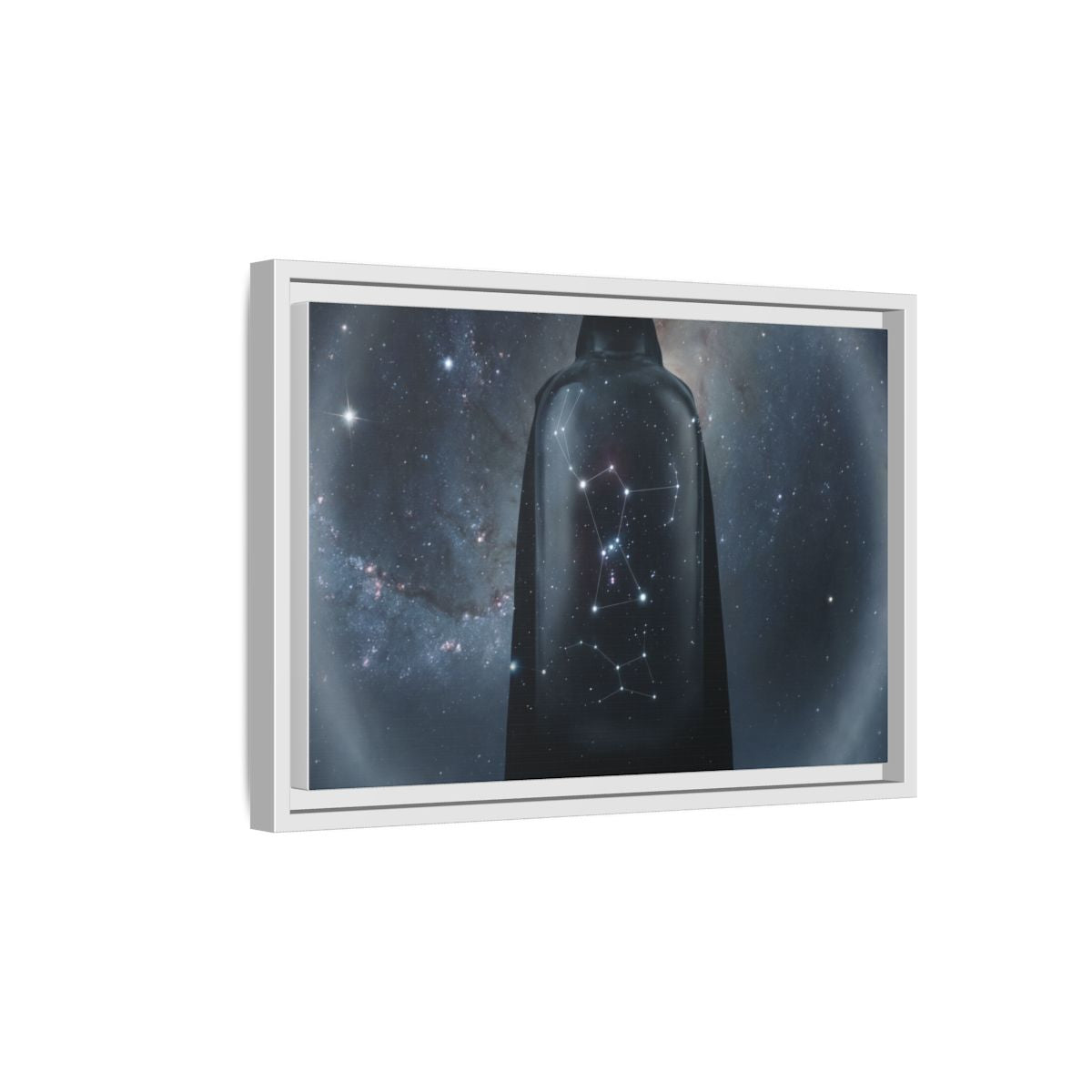 Framed Matte Canvas - Cosmic Sentinel — White / 1.25" (10×8, 12×9, 14×11, 16×12, 20×10, 18×12, 20×16, 24×16, 24×18, 36×12, 24×20, 32×16, 30×20, 30×24, 32×24, 48×16, 36×24, 48×24, 40×30, 60×20, 48×32, 60×30 & 60×40)