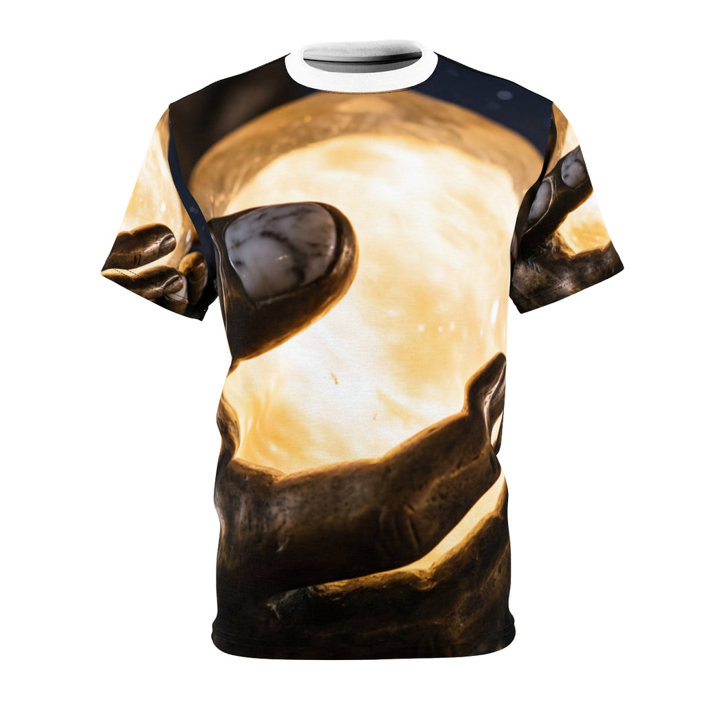 Men's Cut & Sew Tee - Celestial Orb Bronzed Palm | Echovira...
