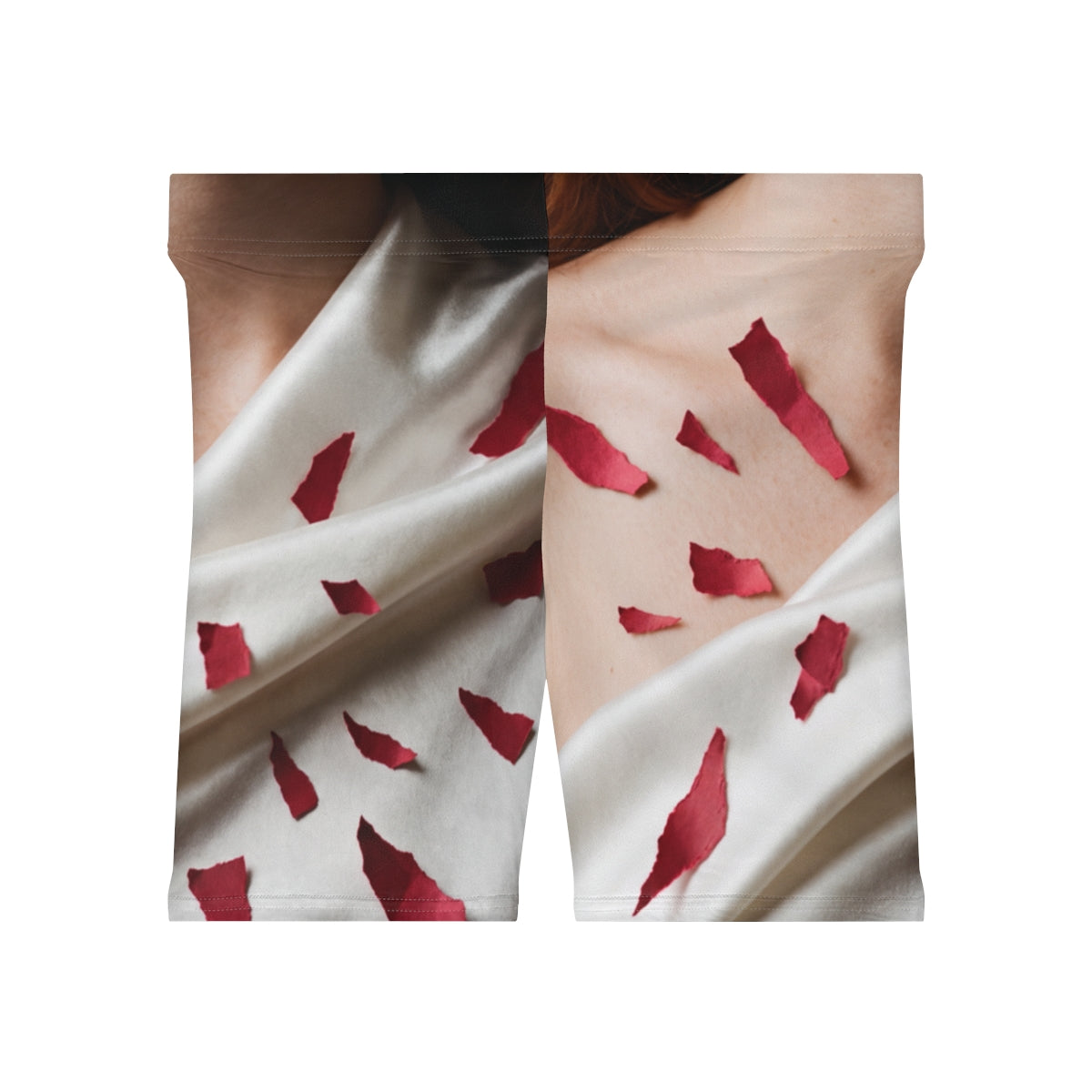 Women's Biker Shorts - Crimson Silk | Echovira Gallery
