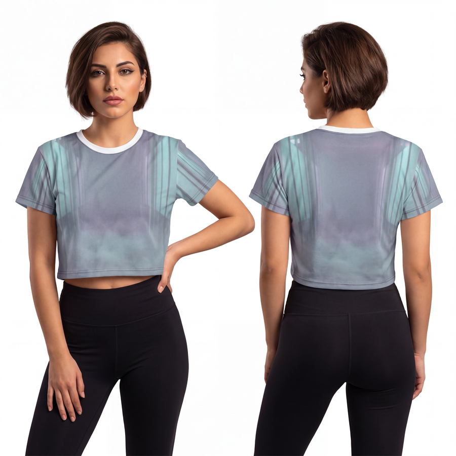Crop Tee - Liminal Corridor Fog Art Print