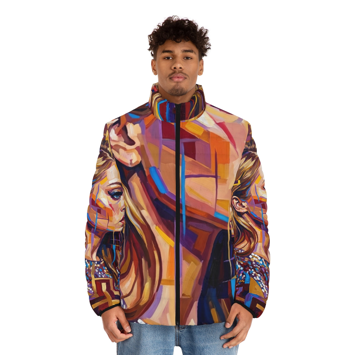 Men's Puffer Jacket - Shattered Elegance | Echovira Gallery