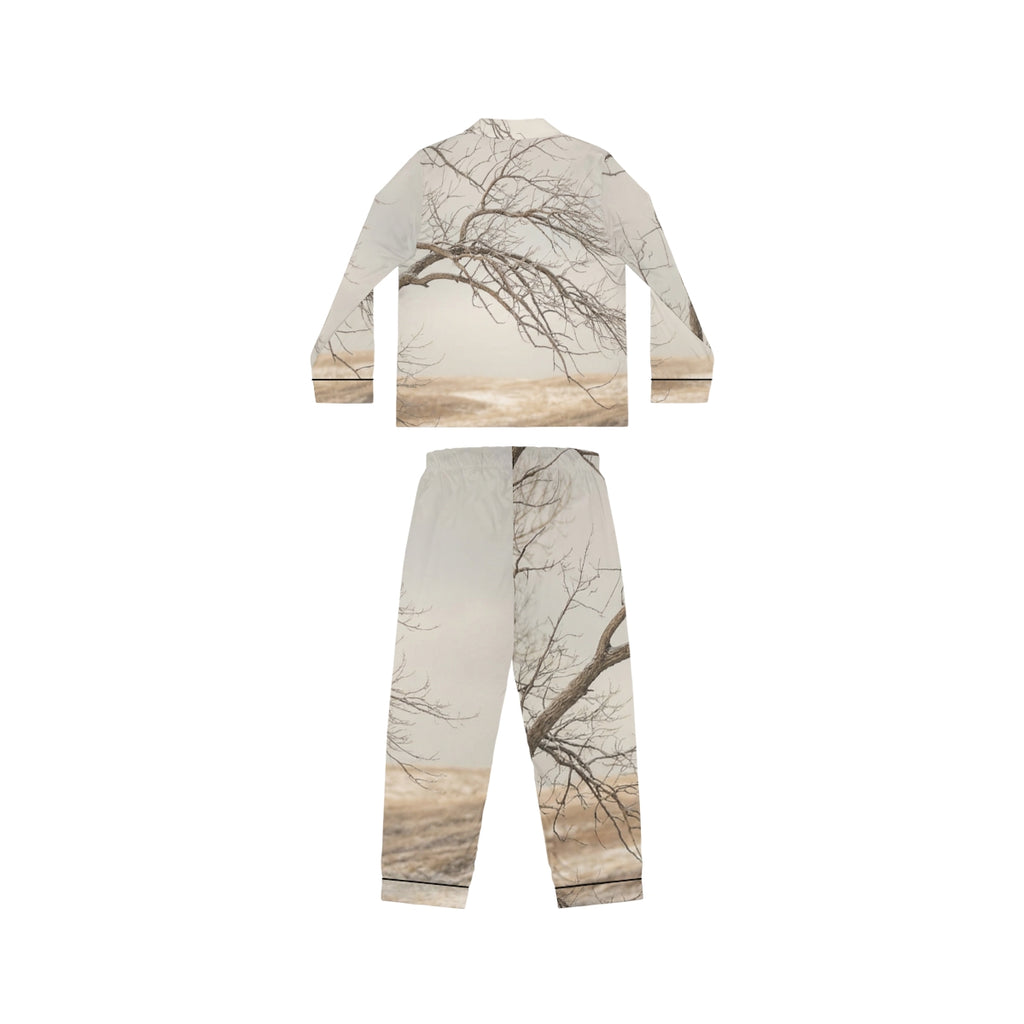 Women's Satin Pajamas - Winter Branch Solitude Landscape |...