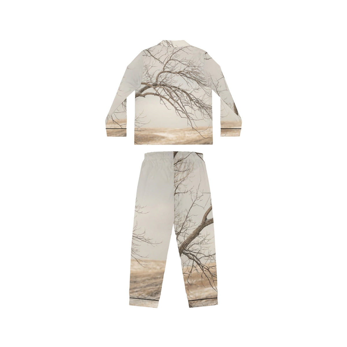 Women's Satin Pajamas - Winter Branch Solitude Landscape |...