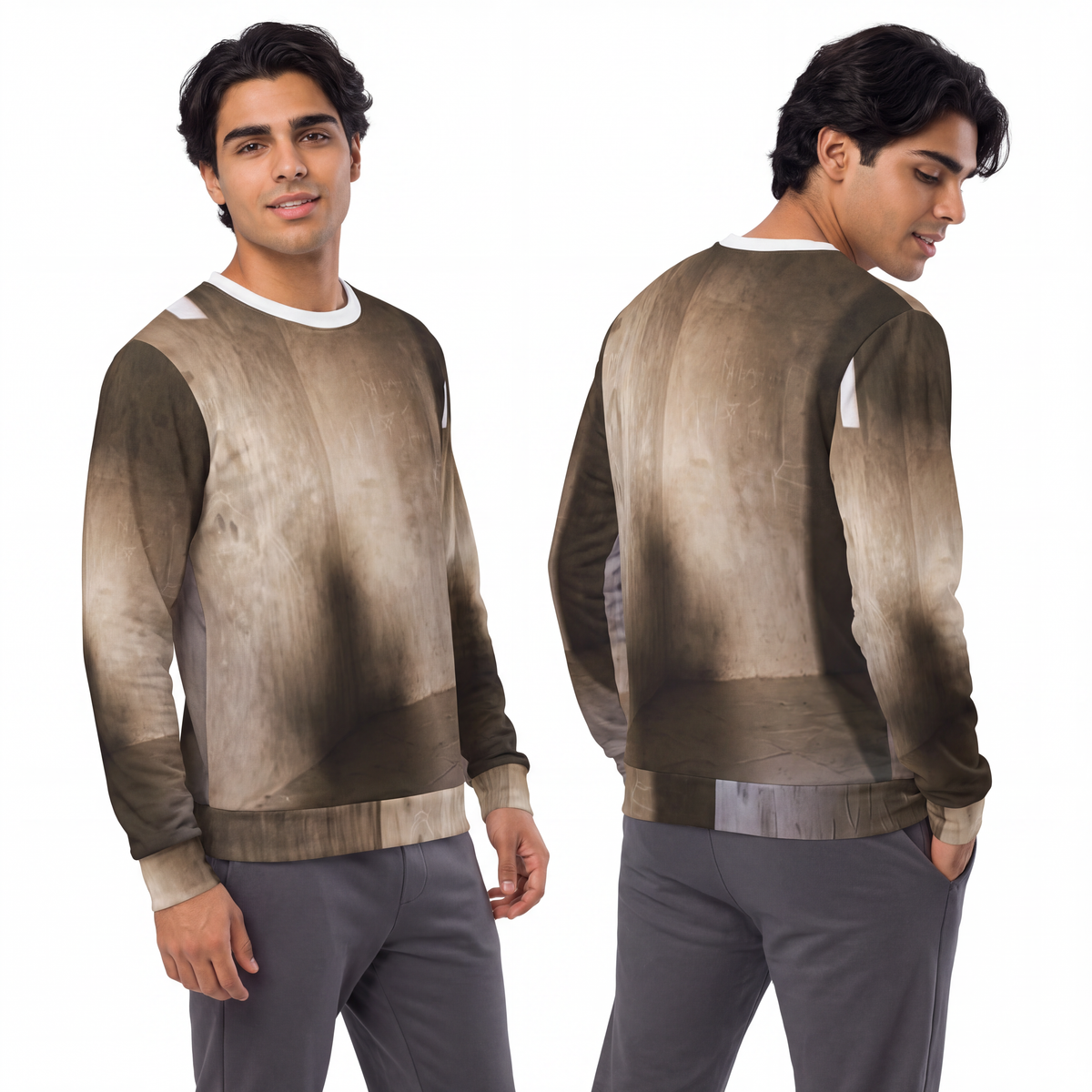 Men's Lightweight Sweatshirt - Shadows of the Citadel moody...