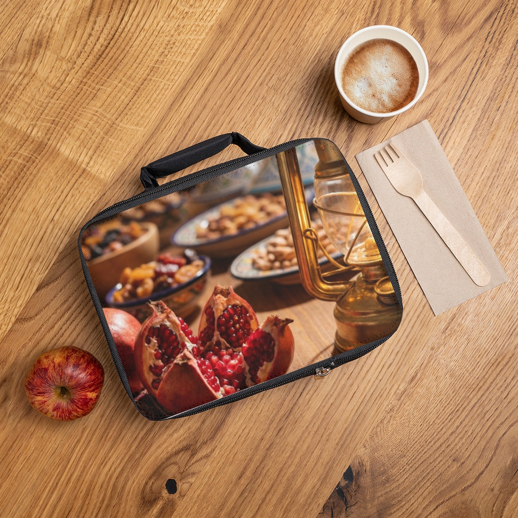 Lunch Bag - Cozy Pomegranate Sanctuary | Echovira Gallery