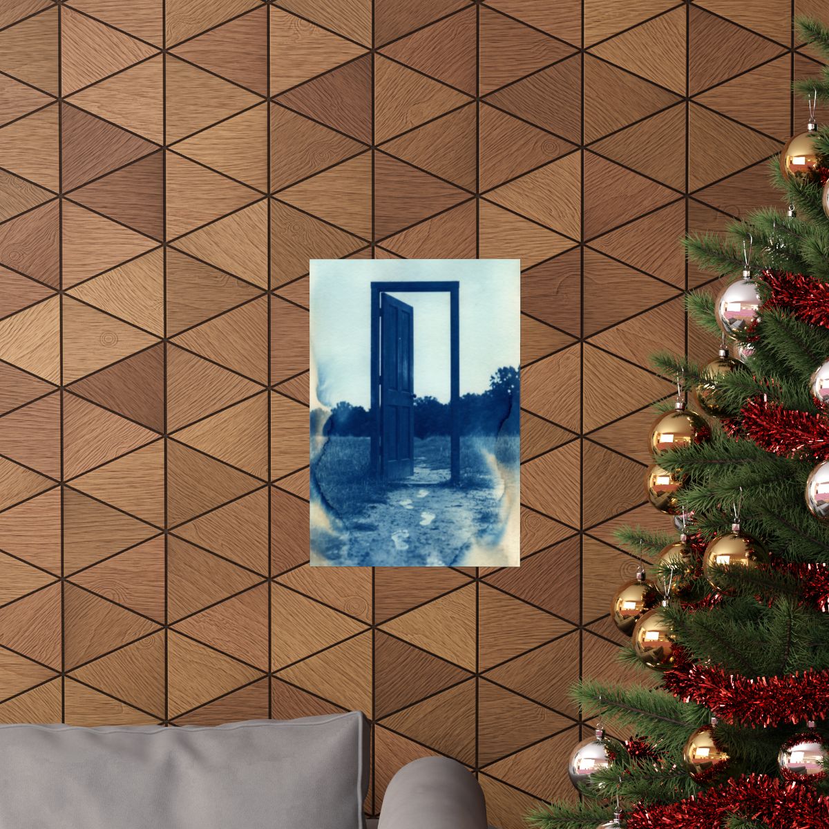 Matte Vertical Poster - Cyanotype Gate (8×10 & 36×54) |...