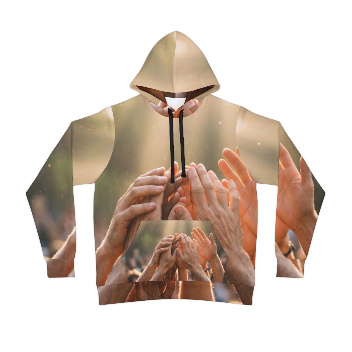 Athletic Hoodie - Golden Rays of Unity Wall Art | Echovira...