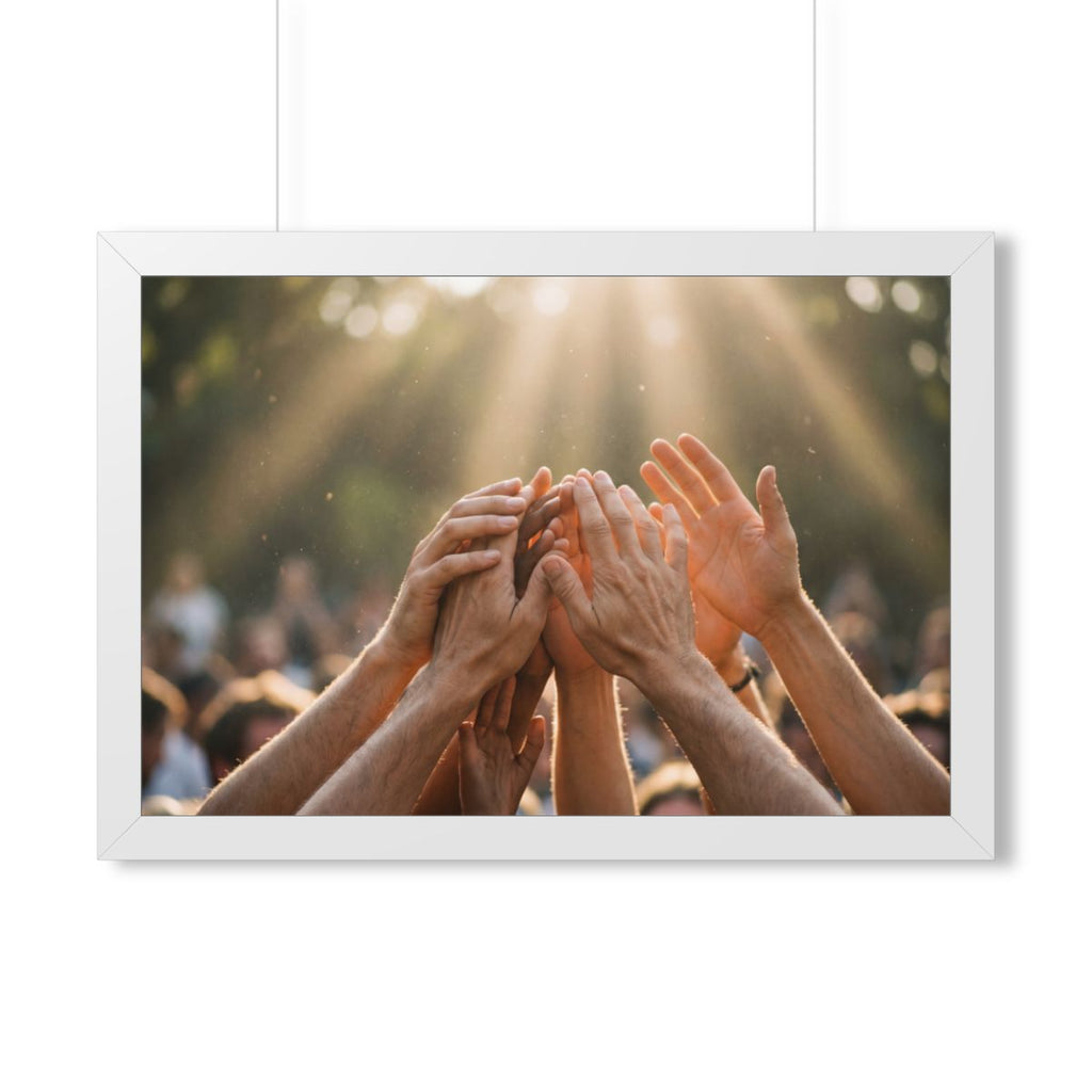 Framed Horizontal Poster - Golden Rays of Unity Wall Art......