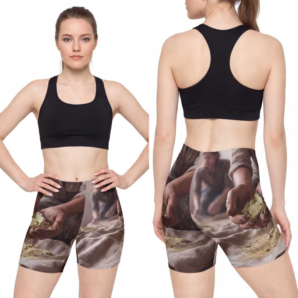 Women's Biker Shorts - Earth Minerals | Echovira Gallery