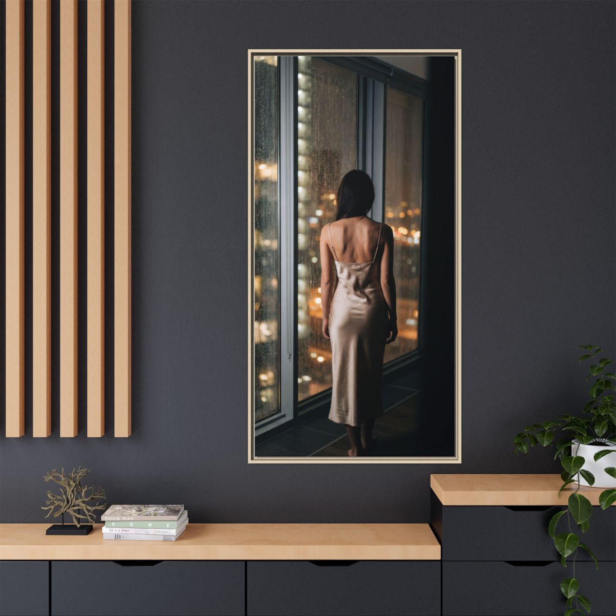 Framed Matte Canvas - Cinematic Nights — Natural / 1.25"
