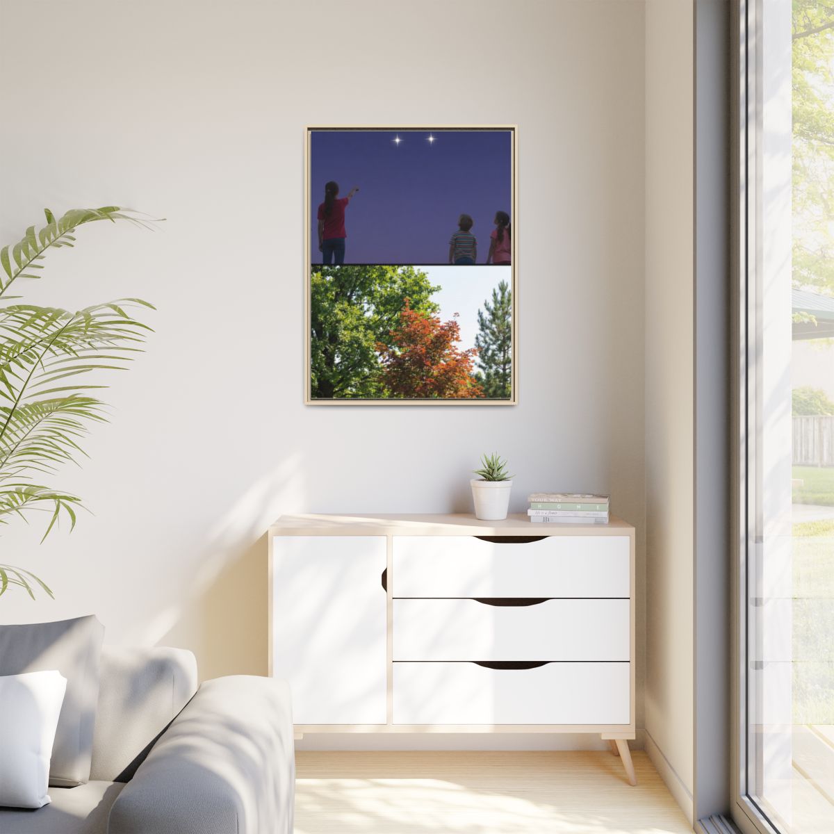 Matte Canvas, Framed - Stardust & Forest Discovery — Natural...