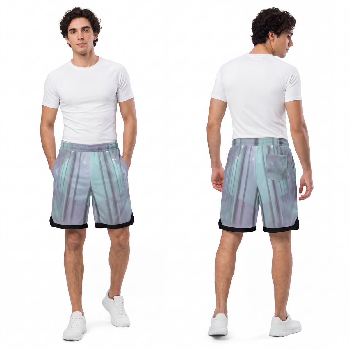 Men's Basketball Rib Shorts - Liminal Fog Office | Echovira...
