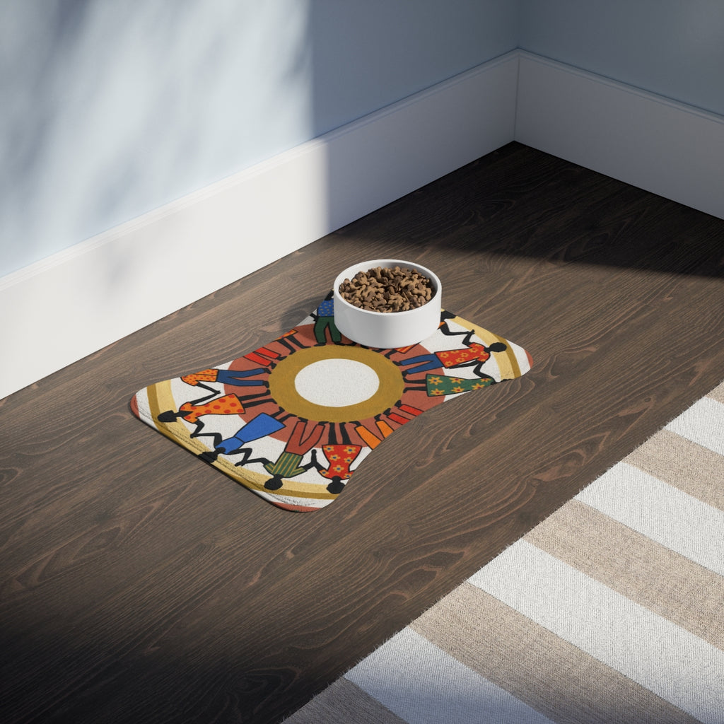Pet Feeding Mat - Unity Mandala Folk Art | Echovira Gallery