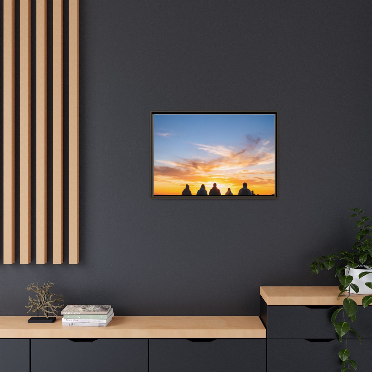 Framed Canvas - Sunset Silhouette