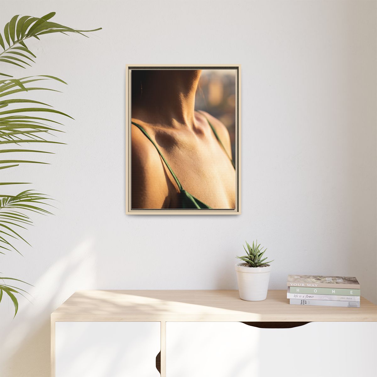 Golden Hour Matte Canvas - Framed Sunset Wall Art — Natural...